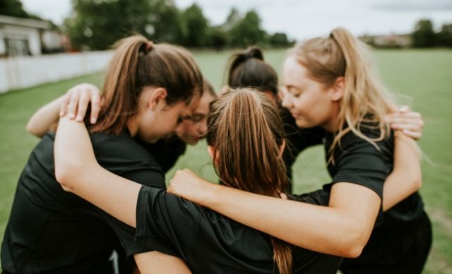 Rugby,Players,Huddle,Before,A,Match