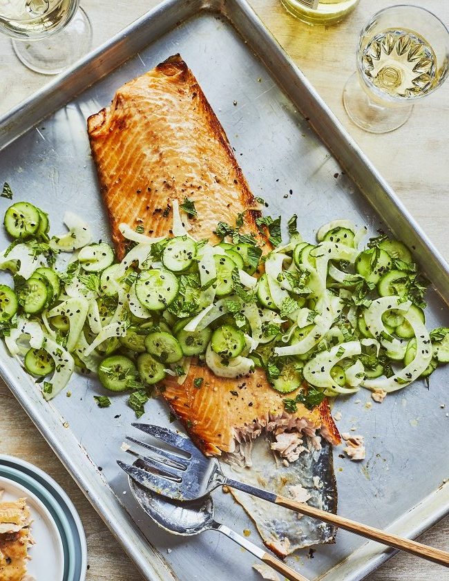 3. Saumon grillé et salade de concombre et de fenouil