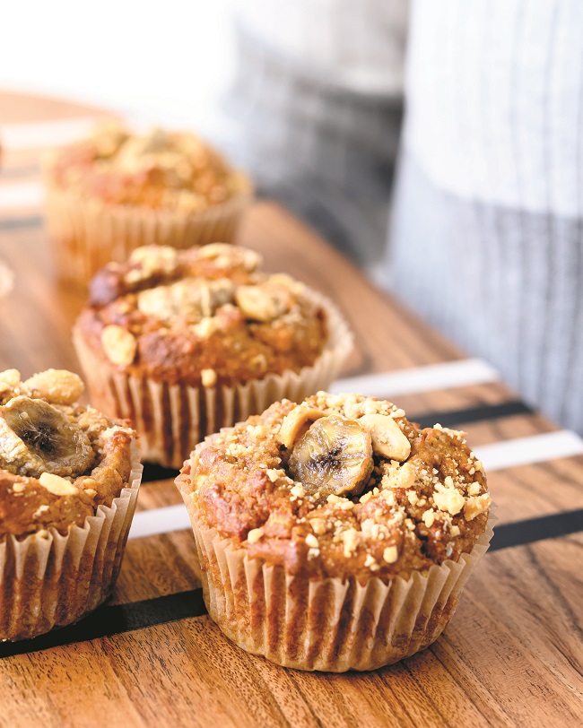 Muffins Réveil-banane... de feu! (Beurre d’arachides et banane)