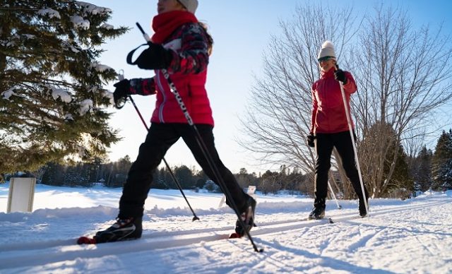 famille en ski de fond, sport hiver
