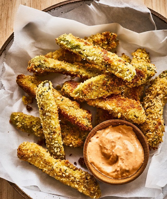 Recette fast food santé: cornichons frits