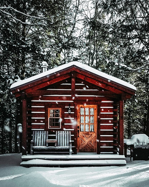 chalet douillet en hiver